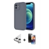 MARSİLYAN™- iPhone 11 Kılıf Yankı Yansıma Özel Seri - Siyah 3D Antistatik Mat Seramik Nano Ekran Koruyucu + Raze Metal Kamera Lens - GS