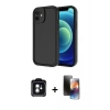 MARSİLYAN™- iPhone 11 Kılıf Yankı Yansıma Özel Seri - Siyah 3D Antistatik Mat Seramik Nano Ekran Koruyucu + PVD Metal Kamera Lens - YL