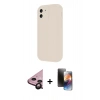 MARSİLYAN™- iPhone 11 Kılıf Yankı Yansıma Özel Seri - Siyah 3D Antistatik Mat Seramik Nano Ekran Koruyucu + Raze Metal Kamera Lens - SH