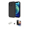 MARSİLYAN™- iPhone 11 Kılıf Yankı Yansıma Özel Seri - Siyah 3D Antistatik Mat Seramik Nano Ekran Koruyucu + Sarı Renkli Kamera Lens Koruma Cam