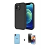 MARSİLYAN™- iPhone 11 Kılıf Yankı Yansıma Özel Seri - Siyah 3D Antistatik Mat Seramik Nano Ekran Koruyucu + Neon Fosforlu Kamera Lens - TU
