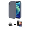 MARSİLYAN™- iPhone 11 Kılıf Yankı Yansıma Özel Seri - Siyah 3D Antistatik Mat Seramik Nano Ekran Koruyucu + Kamera Lens Koruma Cam - SF