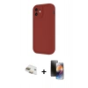 MARSİLYAN™- iPhone 11 Kılıf Yankı Yansıma Özel Seri - Siyah 3D Antistatik Mat Seramik Nano Ekran Koruyucu + Pers Alüminyum Kamera Lens - GD