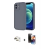 MARSİLYAN™- iPhone 11 Kılıf Yankı Yansıma Özel Seri - Siyah 3D Antistatik Mat Seramik Nano Ekran Koruyucu + Pers Alüminyum Kamera Lens - GD