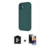 MARSİLYAN™- iPhone 11 Kılıf Yankı Yansıma Özel Seri - Siyah 3D Antistatik Mat Seramik Nano Ekran Koruyucu + PVD Metal Kamera Lens - YL