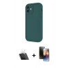 MARSİLYAN™- iPhone 11 Kılıf Yankı Yansıma Özel Seri - Siyah 3D Antistatik Mat Seramik Nano Ekran Koruyucu + Kamera Lens Koruma Cam - SF