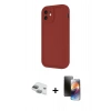 MARSİLYAN™- iPhone 11 Kılıf Yankı Yansıma Özel Seri - Siyah 3D Antistatik Mat Seramik Nano Ekran Koruyucu + Pers Alüminyum Kamera Lens - YL