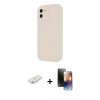 MARSİLYAN™- iPhone 11 Kılıf Yankı Yansıma Özel Seri - Siyah 3D Antistatik Mat Seramik Nano Ekran Koruyucu + Renkli Kamera Lens Koruma Cam - SI
