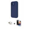 MARSİLYAN™- iPhone 11 Kılıf Yankı Yansıma Özel Seri - Siyah 3D Antistatik Mat Seramik Nano Ekran Koruyucu + Pers Alüminyum Kamera Lens - GD