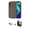 MARSİLYAN™- iPhone 11 Kılıf Yankı Yansıma Özel Seri - Siyah 3D Antistatik Mat Seramik Nano Ekran Koruyucu + Pers Alüminyum Kamera Lens - LT