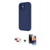 MARSİLYAN™- iPhone 11 Kılıf Yankı Yansıma Özel Seri - Siyah 3D Antistatik Mat Seramik Nano Ekran Koruyucu + Kırmızı Pers Alüminyum Kamera Lens