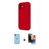 MARSİLYAN™- iPhone 11 Kılıf Yankı Yansıma Özel Seri - Siyah 3D Antistatik Mat Seramik Nano Ekran Koruyucu + Neon Fosforlu Kamera Lens - TU