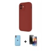 MARSİLYAN™- iPhone 11 Kılıf Yankı Yansıma Özel Seri - Siyah 3D Antistatik Mat Seramik Nano Ekran Koruyucu + Neon Fosforlu Kamera Lens - TU