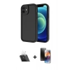 MARSİLYAN™- iPhone 11 Kılıf Yankı Yansıma Özel Seri - Siyah 3D Antistatik Mat Seramik Nano Ekran Koruyucu + Kamera Lens Koruma Cam - SF