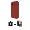 MARSİLYAN™- iPhone 11 Kılıf Yankı Yansıma Özel Seri - Siyah 3D Antistatik Mat Seramik Nano Ekran Koruyucu + PVD Metal Kamera Lens - SH