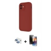 MARSİLYAN™- iPhone 11 Kılıf Yankı Yansıma Özel Seri - Siyah 3D Antistatik Mat Seramik Nano Ekran Koruyucu + Pers Alüminyum Kamera Lens - GI