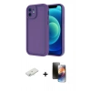 MARSİLYAN™- iPhone 11 Kılıf Yankı Yansıma Özel Seri - Siyah 3D Antistatik Mat Seramik Nano Ekran Koruyucu + Renkli Kamera Lens Koruma Cam - SI