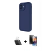 MARSİLYAN™- iPhone 11 Kılıf Yankı Yansıma Özel Seri - Siyah 3D Antistatik Mat Seramik Nano Ekran Koruyucu + Kamera Lens Koruma Cam - SF
