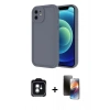 MARSİLYAN™- iPhone 11 Kılıf Yankı Yansıma Özel Seri - Siyah 3D Antistatik Mat Seramik Nano Ekran Koruyucu + PVD Metal Kamera Lens - YL