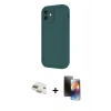 MARSİLYAN™- iPhone 11 Kılıf Yankı Yansıma Özel Seri - Siyah 3D Antistatik Mat Seramik Nano Ekran Koruyucu + Pers Alüminyum Kamera Lens - GD
