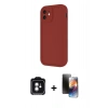 MARSİLYAN™- iPhone 11 Kılıf Yankı Yansıma Özel Seri - Siyah 3D Antistatik Mat Seramik Nano Ekran Koruyucu + PVD Metal Kamera Lens - YL