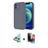 MARSİLYAN™- iPhone 11 Kılıf Yankı Yansıma Özel Seri - Siyah 3D Antistatik Mat Seramik Nano Ekran Koruyucu + Raze Metal Kamera Lens - MI