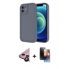 MARSİLYAN™- iPhone 11 Kılıf Yankı Yansıma Özel Seri - Siyah 3D Antistatik Mat Seramik Nano Ekran Koruyucu + Raze Metal Kamera Lens - SH