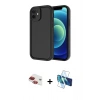 MARSİLYAN™- iPhone 11 Kılıf Yankı Yansıma Özel Seri - Siyah 3D Antistatik Seramik Nano Ekran Koruyucu + Pers Alüminyum Kamera Lens - KI