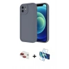 MARSİLYAN™- iPhone 11 Kılıf Yankı Yansıma Özel Seri - Siyah 3D Antistatik Seramik Nano Ekran Koruyucu + Pers Alüminyum Kamera Lens - KI