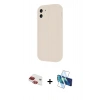 MARSİLYAN™- iPhone 11 Kılıf Yankı Yansıma Özel Seri - Siyah 3D Antistatik Seramik Nano Ekran Koruyucu + Pers Alüminyum Kamera Lens - KI