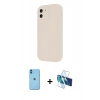 MARSİLYAN™- iPhone 11 Kılıf Yankı Yansıma Özel Seri - Siyah 3D Antistatik Seramik Nano Ekran Koruyucu + Neon Fosforlu Kamera Lens - MI