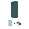 MARSİLYAN™- iPhone 11 Kılıf Yankı Yansıma Özel Seri - Siyah 3D Antistatik Seramik Nano Ekran Koruyucu + Neon Fosforlu Kamera Lens - MI