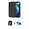 MARSİLYAN™- iPhone 11 Kılıf Yankı Yansıma Özel Seri - Siyah 3D Antistatik Seramik Nano Ekran Koruyucu + PVD Metal Kamera Lens - MI
