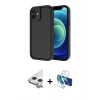 MARSİLYAN™- iPhone 11 Kılıf Yankı Yansıma Özel Seri - Siyah 3D Antistatik Seramik Nano Ekran Koruyucu + Raze Metal Kamera Lens - GS