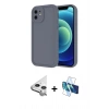 MARSİLYAN™- iPhone 11 Kılıf Yankı Yansıma Özel Seri - Siyah 3D Antistatik Seramik Nano Ekran Koruyucu + Raze Metal Kamera Lens - GS
