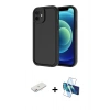 MARSİLYAN™- iPhone 11 Kılıf Yankı Yansıma Özel Seri - Siyah 3D Antistatik Seramik Nano Ekran Koruyucu + Renkli Kamera Lens Koruma Cam - PE