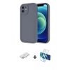 MARSİLYAN™- iPhone 11 Kılıf Yankı Yansıma Özel Seri - Siyah 3D Antistatik Seramik Nano Ekran Koruyucu + Renkli Kamera Lens Koruma Cam - PE