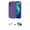MARSİLYAN™- iPhone 11 Kılıf Yankı Yansıma Özel Seri - Siyah 3D Antistatik Seramik Nano Ekran Koruyucu + Renkli Kamera Lens Koruma Cam - PE