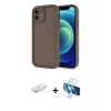 MARSİLYAN™- iPhone 11 Kılıf Yankı Yansıma Özel Seri - Siyah 3D Antistatik Seramik Nano Ekran Koruyucu + Renkli Kamera Lens Koruma Cam - SI