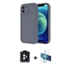 MARSİLYAN™- iPhone 11 Kılıf Yankı Yansıma Özel Seri - Siyah 3D Antistatik Seramik Nano Ekran Koruyucu + PVD Metal Kamera Lens - SH
