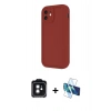 MARSİLYAN™- iPhone 11 Kılıf Yankı Yansıma Özel Seri - Siyah 3D Antistatik Seramik Nano Ekran Koruyucu + PVD Metal Kamera Lens - SH