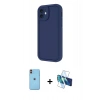 MARSİLYAN™- iPhone 11 Kılıf Yankı Yansıma Özel Seri - Siyah 3D Antistatik Seramik Nano Ekran Koruyucu + Turuncu Neon Fosforlu Kamera Lens