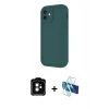 MARSİLYAN™- iPhone 11 Kılıf Yankı Yansıma Özel Seri - Siyah 3D Antistatik Seramik Nano Ekran Koruyucu + PVD Metal Kamera Lens - TU