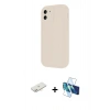 MARSİLYAN™- iPhone 11 Kılıf Yankı Yansıma Özel Seri - Siyah 3D Antistatik Seramik Nano Ekran Koruyucu + Renkli Kamera Lens Koruma Cam - YL