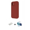 MARSİLYAN™- iPhone 11 Kılıf Yankı Yansıma Özel Seri - Siyah 3D Antistatik Seramik Nano Ekran Koruyucu + Renkli Kamera Lens Koruma Cam - YL