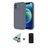 MARSİLYAN™- iPhone 11 Kılıf Yankı Yansıma Özel Seri - Siyah 6D Antistatik Mat Seramik Hayalet Nano Ekran Koruyucu + Kırmızı Raze Metal Kamera Lens