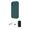 MARSİLYAN™- iPhone 11 Kılıf Yankı Yansıma Özel Seri - Siyah 6D Antistatik Mat Seramik Hayalet Nano Ekran Koruyucu + Renkli Kamera Lens Koruma Cam - YL