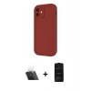 MARSİLYAN™- iPhone 11 Kılıf Yankı Yansıma Özel Seri - Siyah 6D Antistatik Mat Seramik Hayalet Nano Ekran Koruyucu + Şeffaf Kamera Lens Koruma Cam