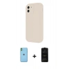 MARSİLYAN™- iPhone 11 Kılıf Yankı Yansıma Özel Seri - Siyah 6D Antistatik Mat Seramik Hayalet Nano Ekran Koruyucu + Yeşil Neon Fosforlu Kamera Lens