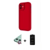 MARSİLYAN™- iPhone 11 Kılıf Yankı Yansıma Özel Seri - Siyah 6D Antistatik Mat Seramik Hayalet Nano Ekran Koruyucu + Kırmızı Raze Metal Kamera Lens